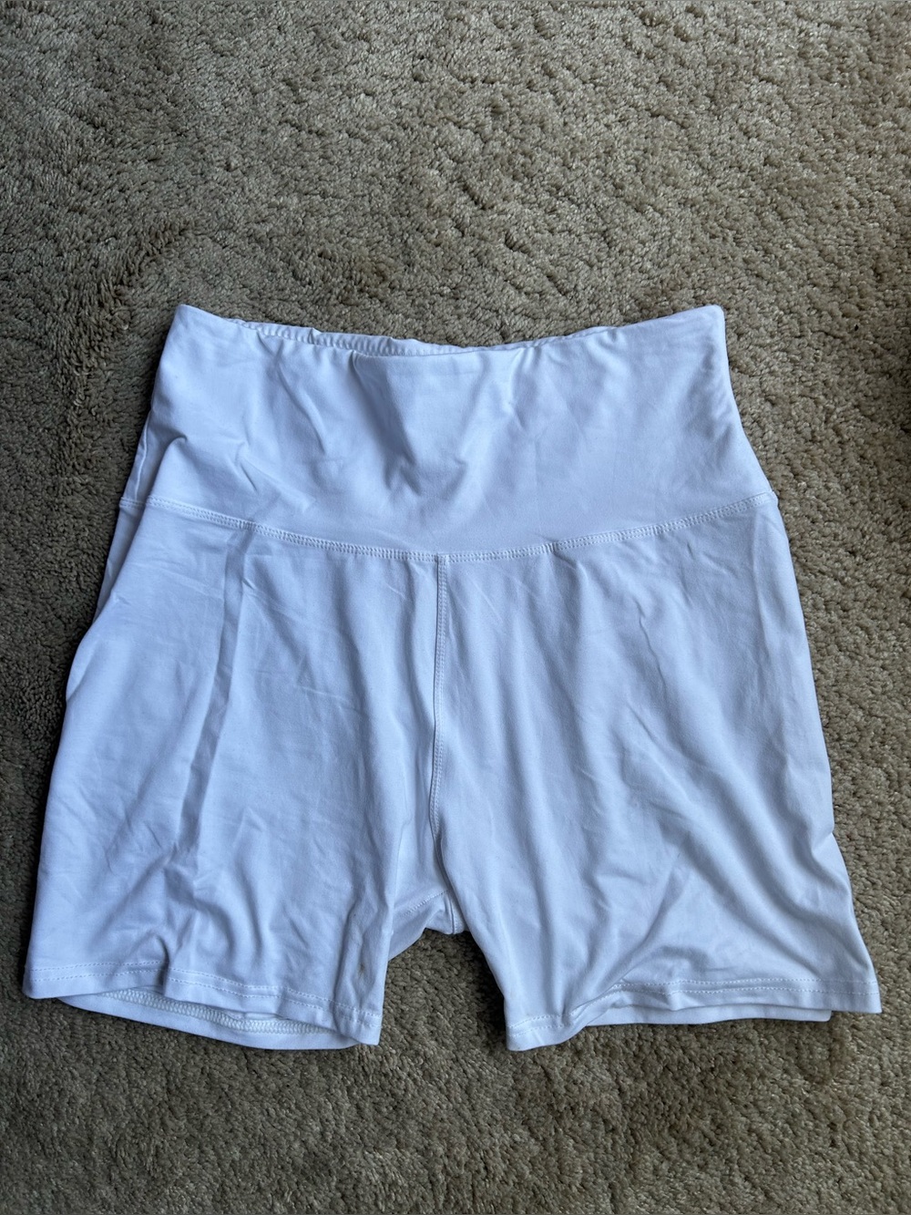 White High-Waist Performance Bike Shorts